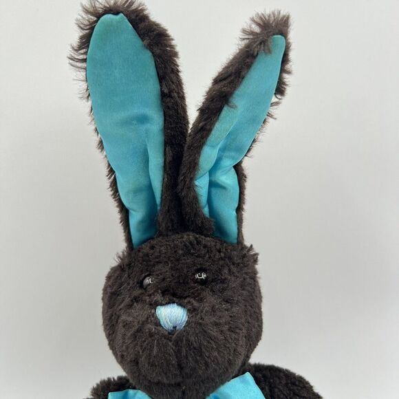 Inter-American Products Dark Brown Easter Bunny Rabbit Stuffed Plush Turquoise - Picture 2 of 8